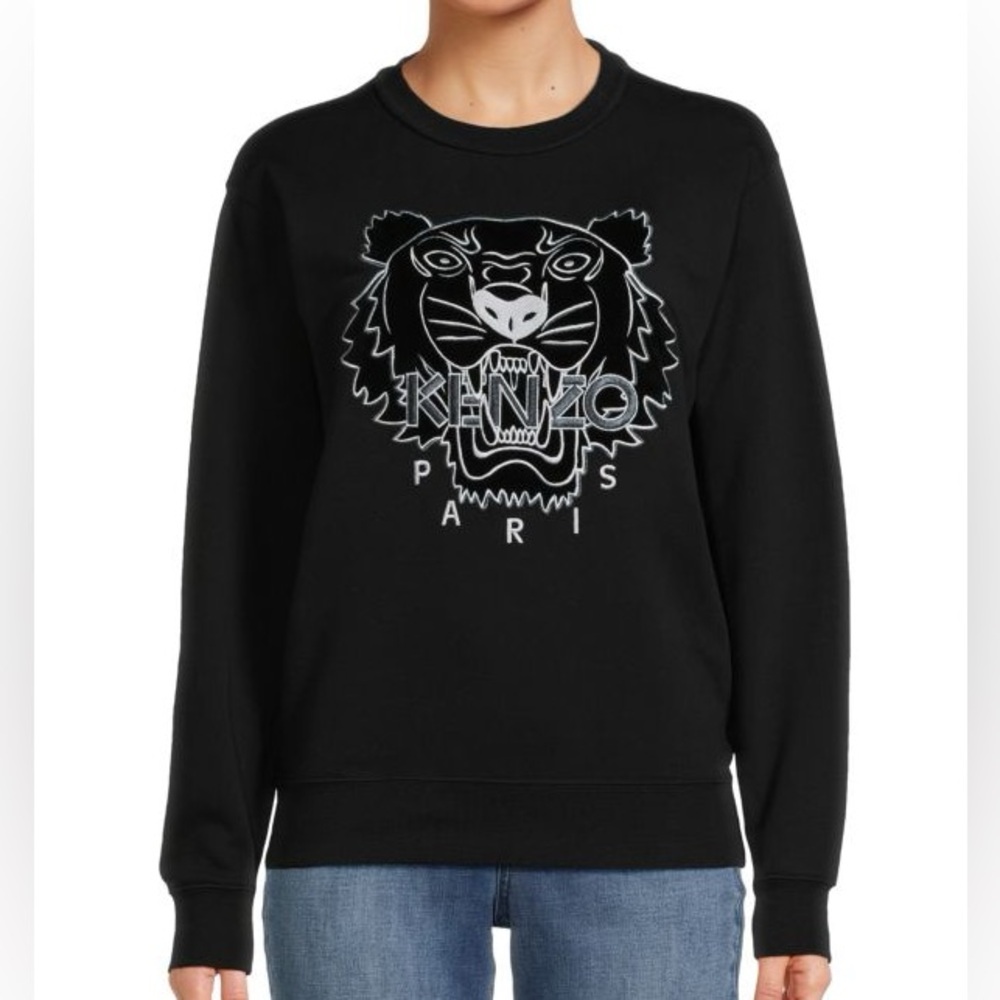 Kenzo Logo Black Tiger Crewneck Sweatshirt- XS